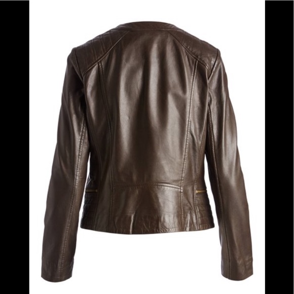 Cole Haan Smoke Genuine Leather Jacket Size S - Picture 2 of 8